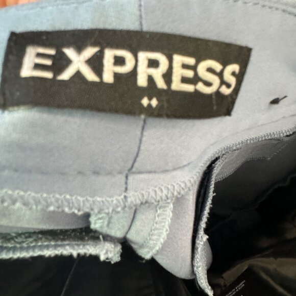 Express Womens Columnist Barely Boot Mid Rise Pants Size 2 Blue Polyester Blend - Picture 5 of 7